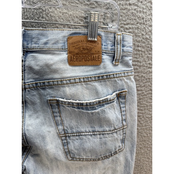 Aeropostale Jeans Mens 32x32 Blue Benton Original Bootcut Distressed Preppy - Picture 7 of 11